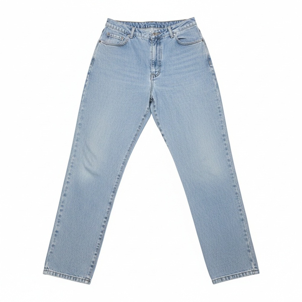 Ivy Brown Seven Sisters Vintage High Rise Straight Leg Blue Denim Jeans Women 12